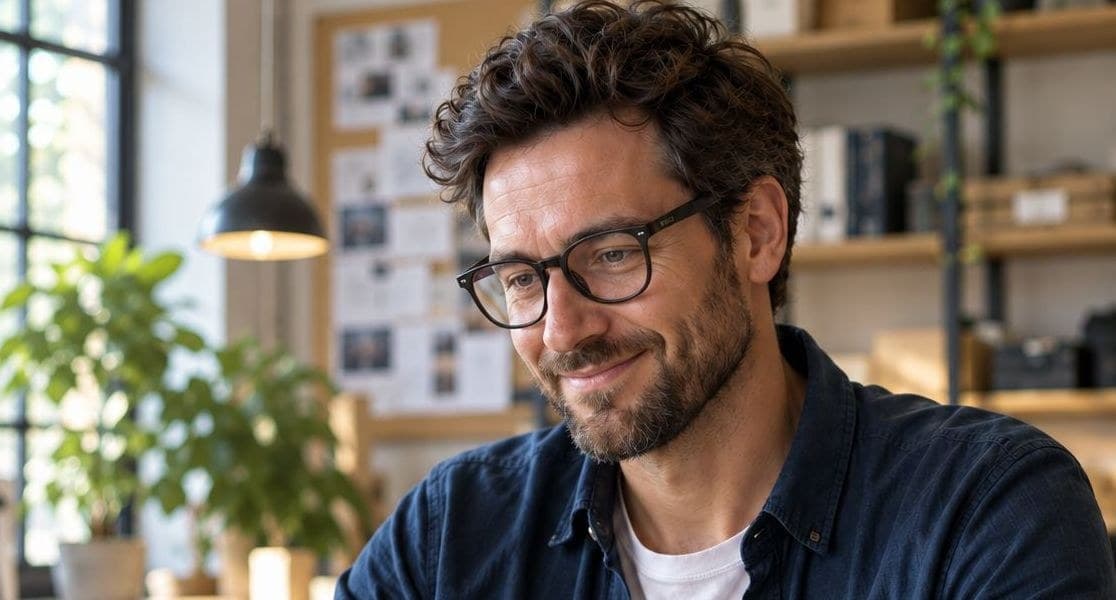 Unternehmer an seinem Arbeitsplatz im Büro